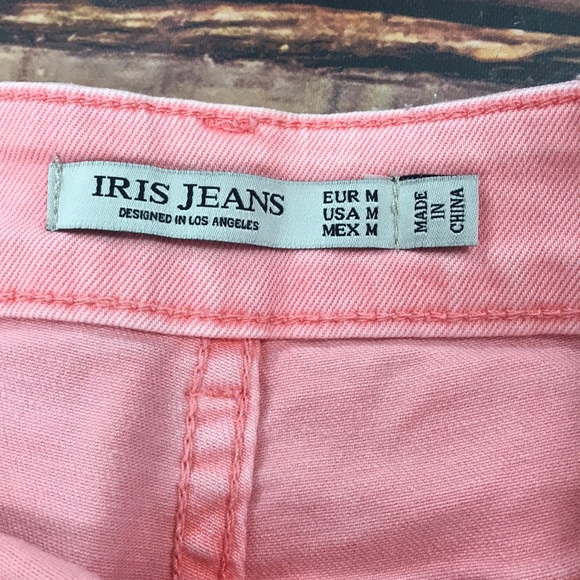 Bright Pink Lace Detail Denim Shorts Jean - Picture 7 of 8